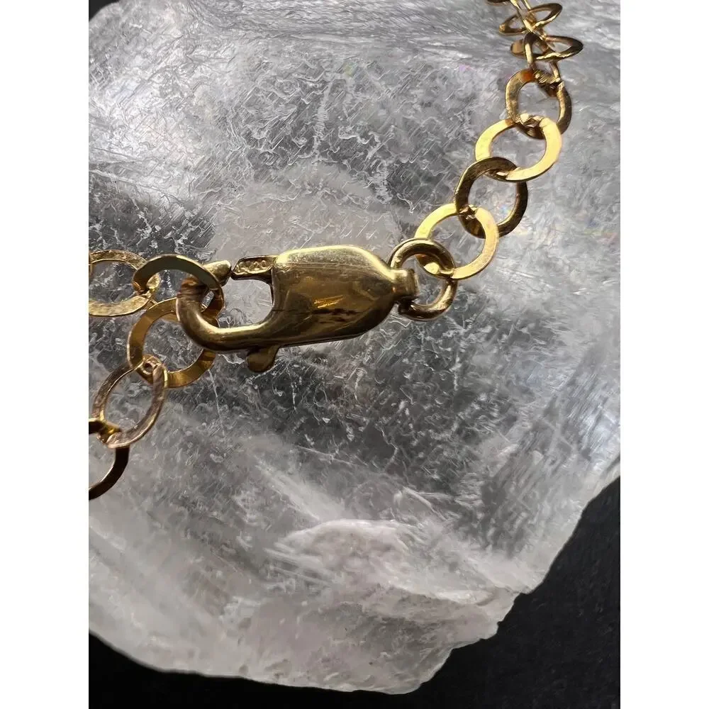 Gold Filled Necklace with Baroque Pearl and Pink Faceted Gemstone Beads